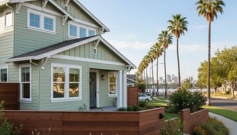 Freshly painted Stockton, CA home exterior with smooth, weather-resistant finish by local house painters
