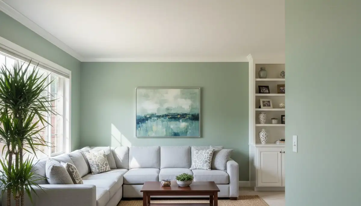 Freshly painted living room with smooth finishes by expert interior painters in Stockton, CA