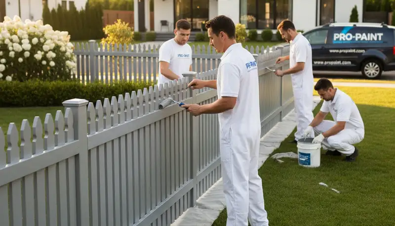 Professional fence painting in Stockton, CA showing durable finish by local house painters