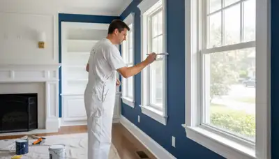 Professional interior trim painting with crisp edges in Stockton, CA home by expert house painters
