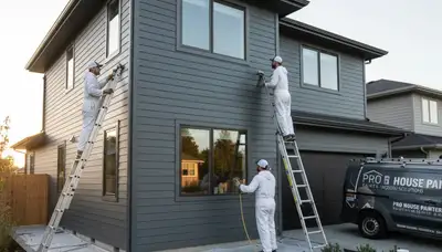 Professional siding painting on a Stockton, CA home exterior by expert local house painters