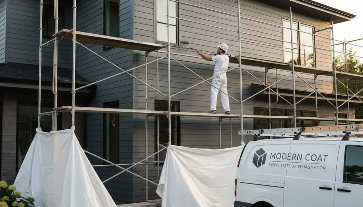 Professional siding painting on a Stockton, CA home exterior by expert local house painters