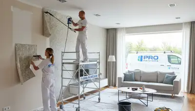 Professional wallpaper removal and surface prep by house painters in Stockton, CA homes